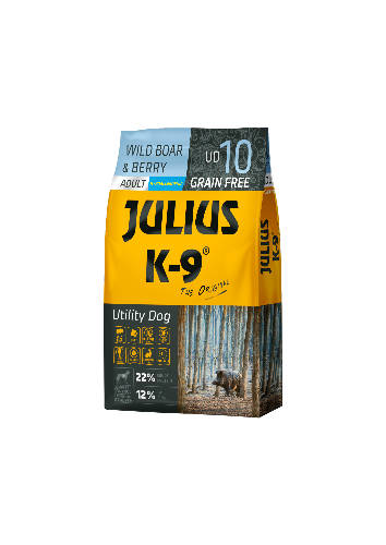 Julius K9 Utility Hypoallergenes Trockenfutter Wildschwein-Beeren 10kg