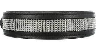 Trixie Halsband (mit Strass, Leder, schwarz) für Hunde IN MEHREREN GRÖSSEN