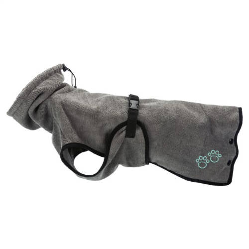 Trixie Bademantel (grau, Frottee) für Hunde IN MEHREREN GRÖSSEN