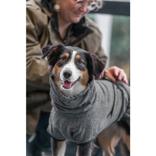 Trixie Bademantel (grau, Frottee) für Hunde IN MEHREREN GRÖSSEN