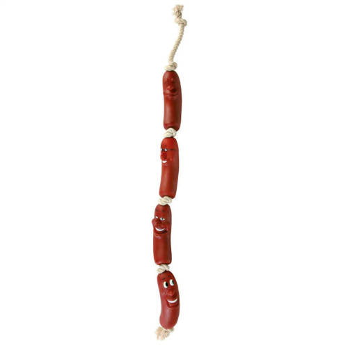 Trixie Würstchen am Seil - Vinylspielzeug (Wurst) für Hunde (Ø75cm)