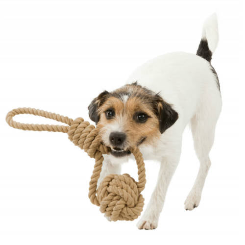 Trixie Be Nordic Woven-in Rope Ball - Polyesterspielzeug (Seilball) für Hunde (Ø7/20cm)