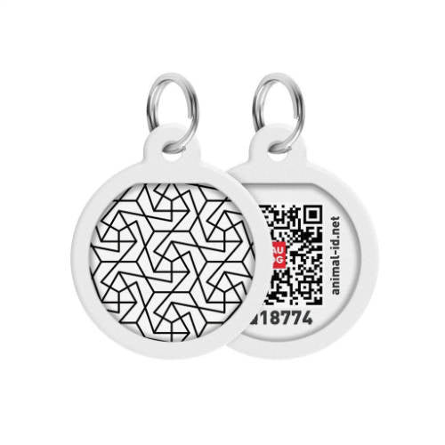 WAUDOG Smart ID QR - Tag (Geometriemuster, QR-Code) für Kleintiere (Ø25mm)