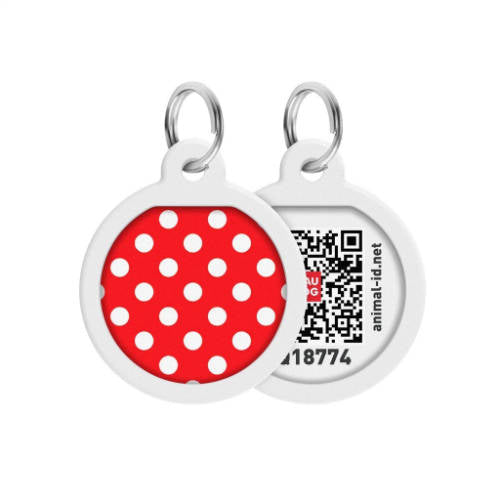 WAUDOG Smart ID QR - Tag (Punktmuster, QR-Code) für Kleintiere (Ø25mm)
