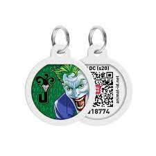 WAUDOG Smart ID QR - Anhänger (Muster „Joker/grün“, QR-Code) für Kleintiere (Ø25mm)