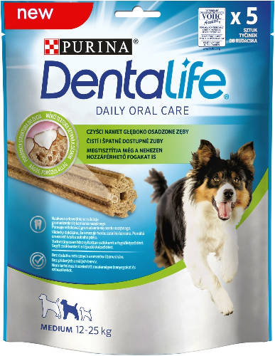 Purina Dentalife Medium (12-25kg) - Leckerli (Huhn) für Hunde (115g)
