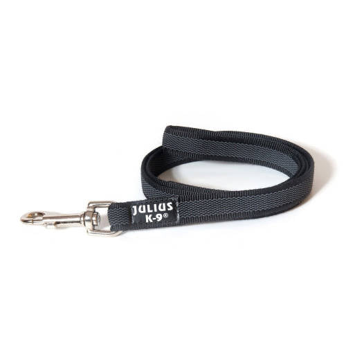 Julius K-9 Color&amp;Gray Leine mit Clip (schwarz-grau) IN MEHREREN GRÖSSEN