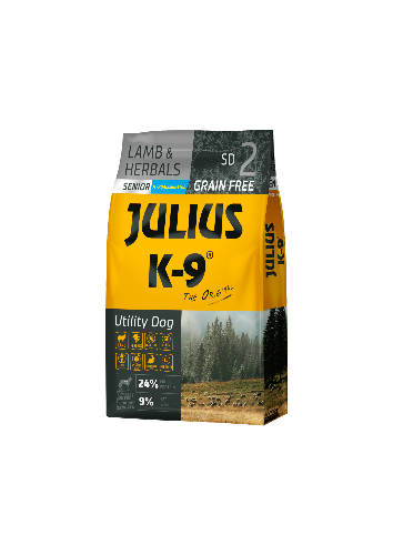 JULIUS K9 Utility Dog Hypoallergenic Senior (Lamm, Kräuter) Trockenfutter - Für ältere, übergewichtige Hunde IN MEHREREN GRÖSSEN