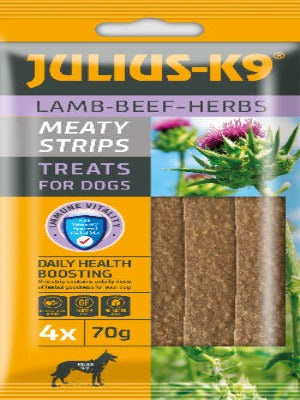JULIUS K-9 Meaty Snacks (Lamm, Kräuter) - für Hunde (70g)