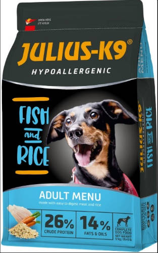 JULIUS K-9 12kg Adult Hypoallergenes Trockenfutter mit mehreren Geschmacksrichtungen - Für erwachsene Hunde mit Futtermittelallergien