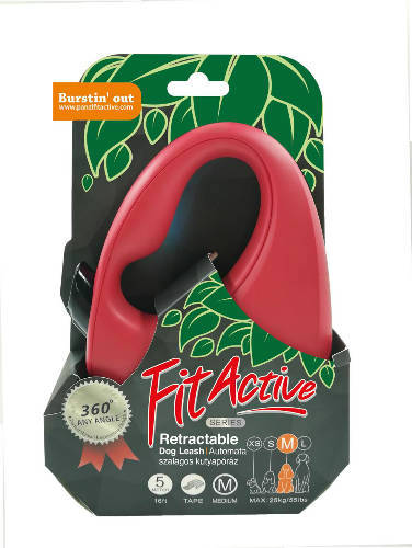 FitActive Roll-Hundeleine - automatische Bandleine (rot) für Hunde IN MEHREREN GRÖSSEN