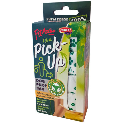 Fitactive Fit-a Pick-Up Schmutzbeutel biologisch abbaubar 4er-Pack (4x10 Stück/Rolle), 19x26cm