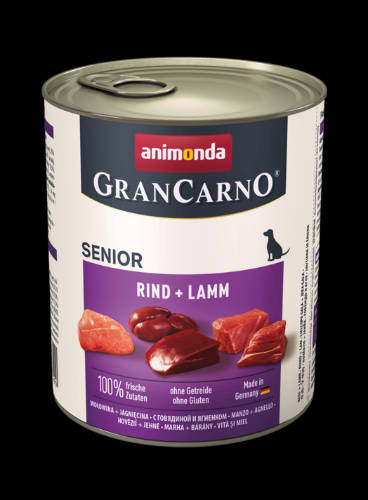 Animonda GranCarno Senior (Kalb, Lamm) Dosenfutter - Für ältere Hunde (800g)