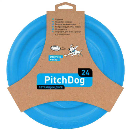 PitchDog Leichtes und flexibles Frisbee-Spielzeug (blau) für Hunde (Ø24cm)