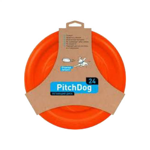 PitchDog Leichtes und flexibles Frisbee-Spielzeug (orange) für Hunde (Ø24cm)