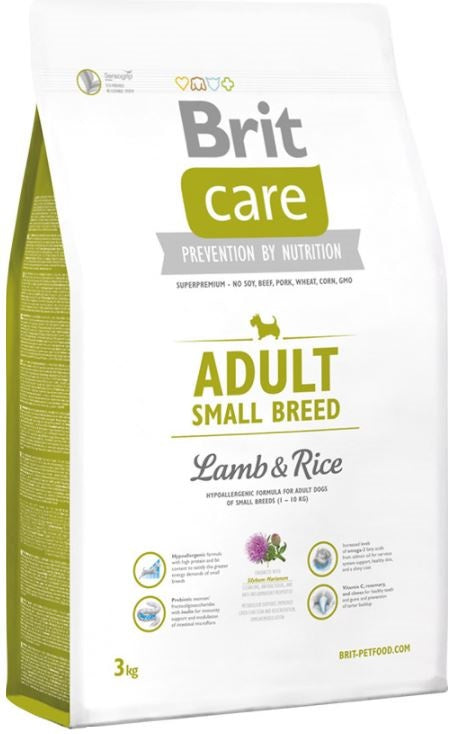 Brit CARE Hypoallergenes Trockenfutter 7kg Lamm-Reis für kleine Hunde
