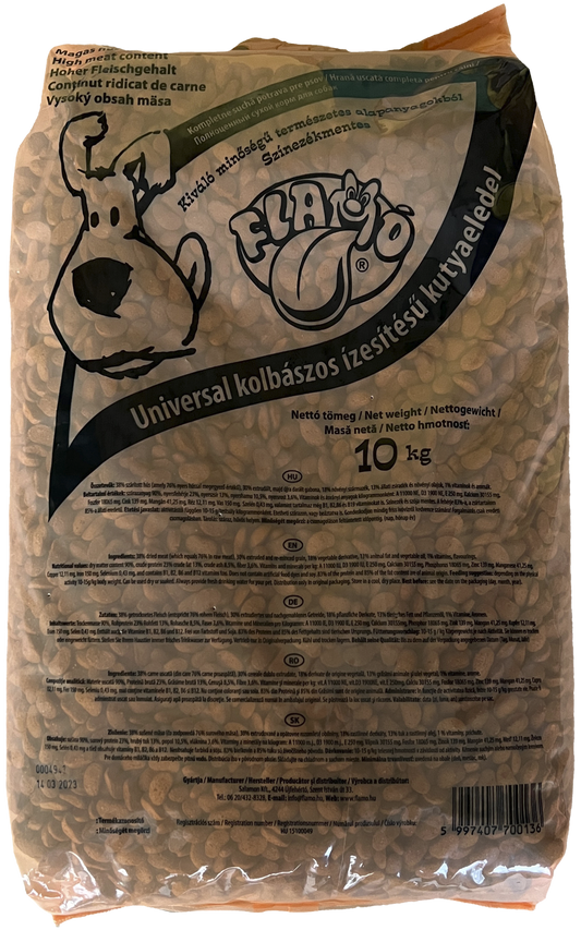 Flamó száraztáp 10kg TÖBB ÍZBEN (Feldolgozott Hússal)